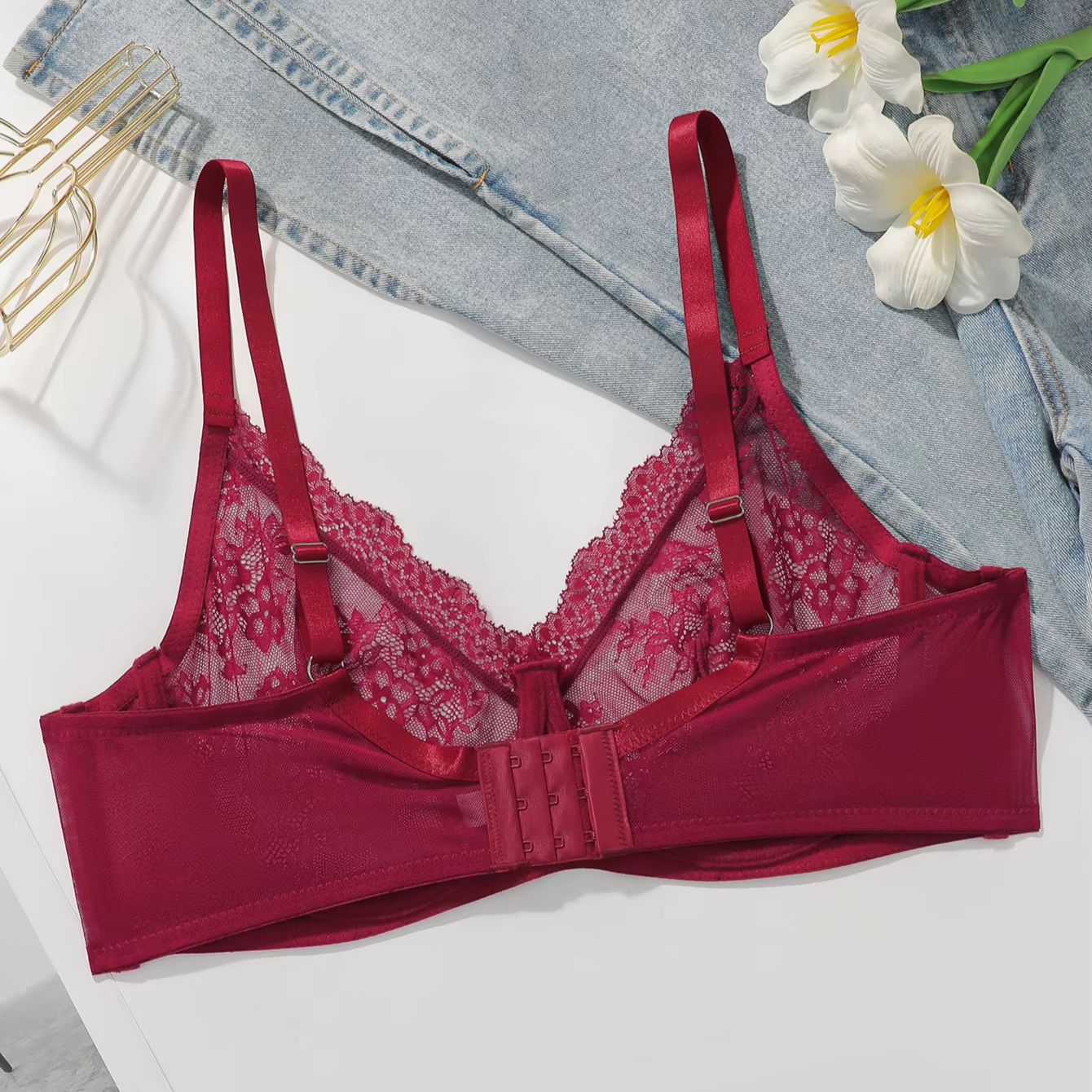 Bra Wanita Ukuran Besar Merah  - Full Coverage Bra ulasan dan harga