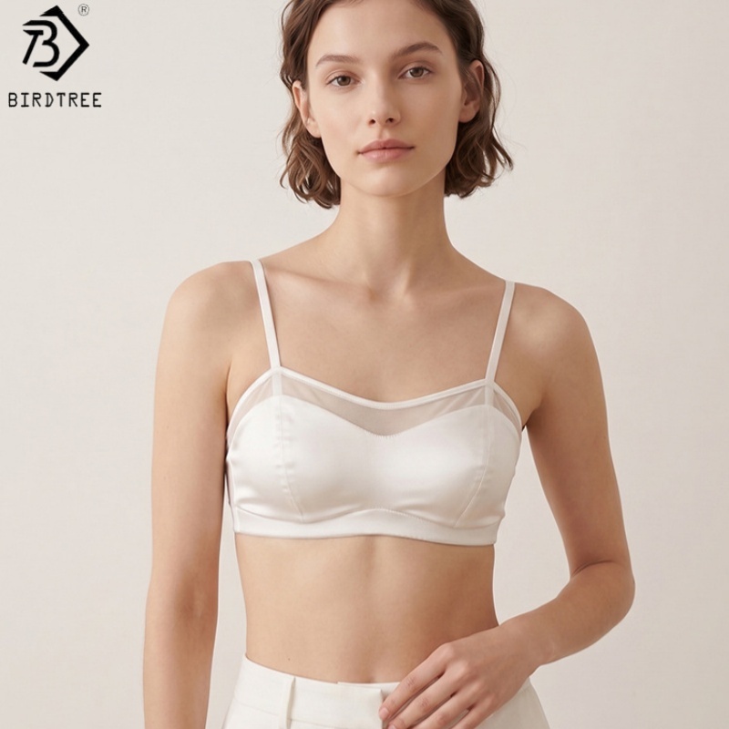 Birdtree, Bra 19MM 93% Sutra A - Sheer Mesh Bra ulasan dan harga